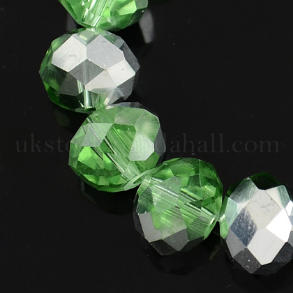 Electroplate Glass Beads Strands UK-GR10MMY-15S-K-1