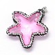 Starfish Glass Rhinestone Pendants UK-X-GLAA-N0019-06A-3