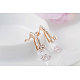 Real Rose Gold Plated Fashion Eco-Friendly Alloy Micro Pave Cubic Zirconia Ear Studs UK-EJEW-AA00122-RG-K-2