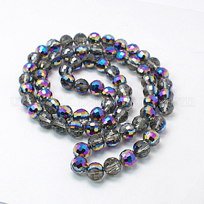Electroplate Glass Beads Strands UK-EGLA-S038-12mm-K-1
