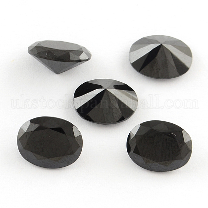 Cubic Zirconia Pointed Back Cabochons UK-ZIRC-R010-9x7-01-K-1