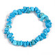 Chip Synthetic Turquoise(Dyed) Beaded Stretch Bracelets UK-BJEW-S143-58-2