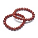 Natural Red Jasper Bead Stretch Bracelets UK-BJEW-K212-B-012-1