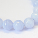Grade AB+ Natural Blue Lace Agate Round Bead Strands UK-G-E334-8mm-18-2