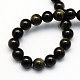 Natural Golden Sheen Obsidian Round Beads Strands UK-G-S157-8mm-2