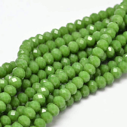 Faceted Rondelle Glass Beads Strands UK-GLAA-I033-6mm-22-1