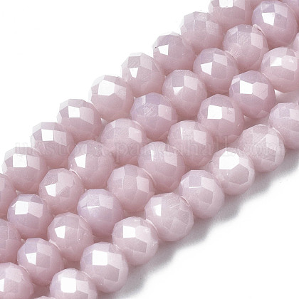 Opaque Solid Color Glass Beads Strands UK-GLAA-L026-6mm-01-01-1