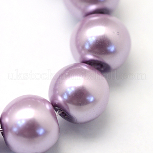 Baking Painted Pearlized Glass Pearl Round Bead Strands UK-HY-Q003-6mm-44