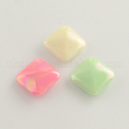 AB Color Plated Acrylic Beads UK-SACR-Q106-02-K-1