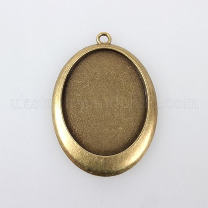 Vintage Tibetan Style Alloy Pendant Cabochon Settings&nbsp;UK-X-TIBEP-M018-76AB-NF-1