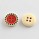 4-Hole Printed Wooden Buttons UK-BUTT-R032-068-2