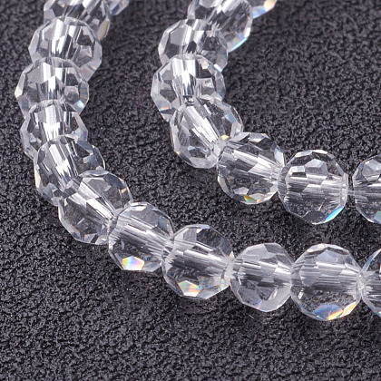 Transparent Glass Beads Strands UK-GF4MMC01-K-1