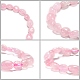 Natural Rose Quartz Bead Stretch Bracelets UK-BJEW-K213-01-2