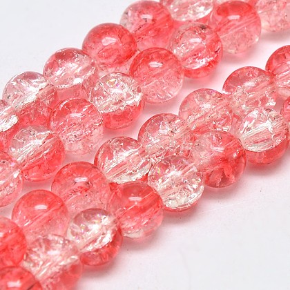 Two Tone Crackle Glass Beads Strands UK-GLAA-F034-10mm-06-K-1
