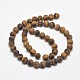 Frosted Natural Tiger Eye Round Bead Strands UK-G-E262-02-6mm-3