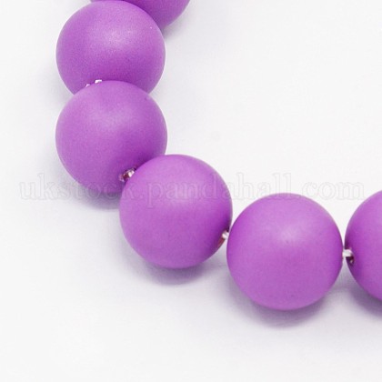 Round Shell Pearl Frosted Beads Strands UK-BSHE-I002-8mm-04-K-1